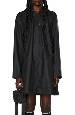 Rains Trapeze Waterproof Hooded Rain Jacket in Black