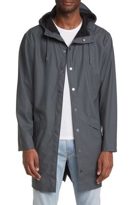 Rains Waterproof Longline Jacket in Slate