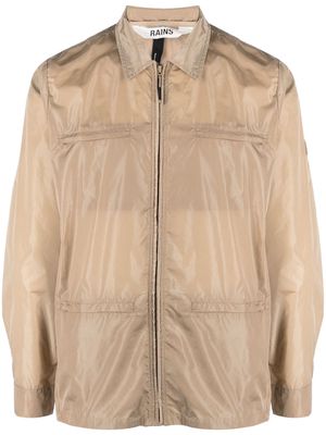 Rains zip-up shirt jacket - Neutrals