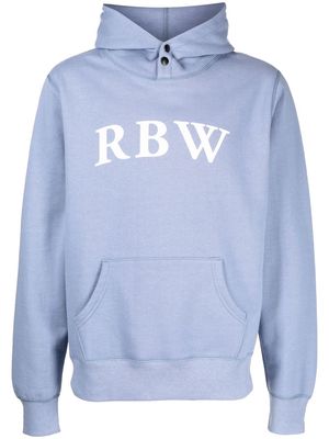 Raised By Wolves initial-print snap hoodie - Blue