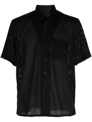 Raised By Wolves Sports camp-collar mesh shirt - Black
