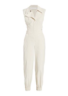 Raley Mixed-Media Trench Jumpsuit