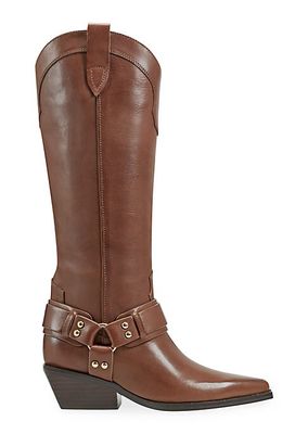 Rally Leather Strap-and-Grommet Western Boots