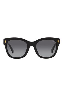 RALPH 52mm Gradient Polarized Oval Sunglasses in Shiny Black