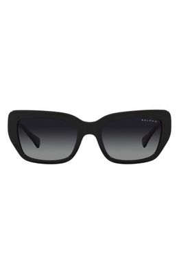 RALPH 53mm Gradient Polarized Rectangular Sunglasses in Shiny Black
