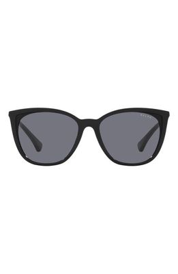 RALPH 55mm Cat Eye Sunglasses in Shiny Black