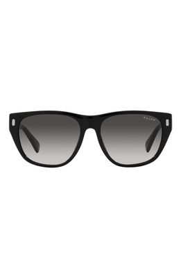 RALPH 55mm Gradient Irregular Sunglasses in Shiny Black