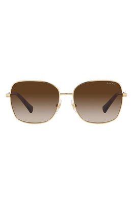 RALPH 58mm Gradient Rectangular Sunglasses in Gold