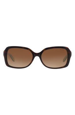 RALPH by Ralph Lauren 58mm Gradient Rectangular Sunglasses in Lite Tortoise