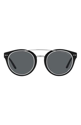 Ralph Lauren 49mm Round Sunglasses in Black