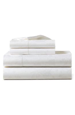 Ralph Lauren Bethany 350 Thread Count Organic Cotton Jacquard Fitted Sheet in Parchment