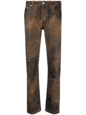 Ralph Lauren Collection 750 coated-finish straight-leg jeans - Brown