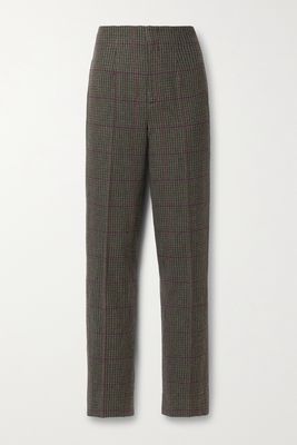 Ralph Lauren Collection - Alisanne Checked Wool And Cashmere-blend Slim-leg Pants - Green