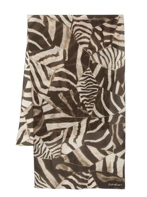 Ralph Lauren Collection animal-print cashmere scarf - Brown
