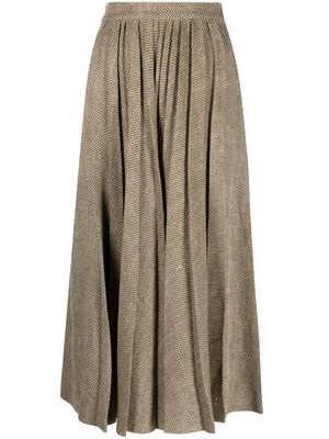 Ralph Lauren Collection Arnav pleated twill skirt - Brown