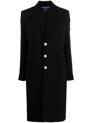 Ralph Lauren Collection branded button single-breasted coat - Black