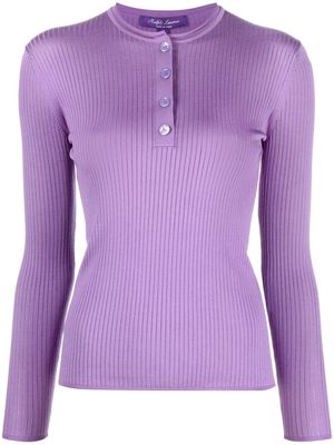 Ralph Lauren Collection crew-neck ribbed-knit jumper - Purple