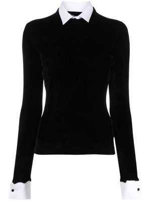 Ralph Lauren Collection detachable-collar velvet top - Black