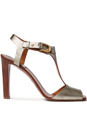 Ralph Lauren Collection Emilie 100mm block-heel sandals - Metallic