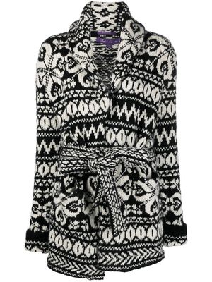Ralph Lauren Collection intarsia-knit Shawl-Collar cardigan - Black