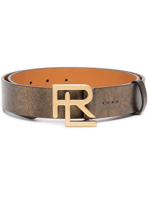 Ralph Lauren Collection logo-buckle leather belt - Gold