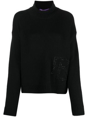Ralph Lauren Collection logo-embellished turtleneck jumper - Black