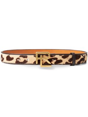 Ralph Lauren Collection logo-lettering leather belt - Neutrals