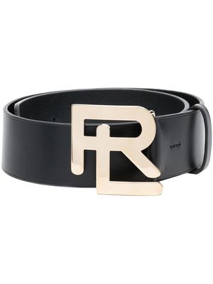 Ralph Lauren Collection logo-plaque leather belt - Black