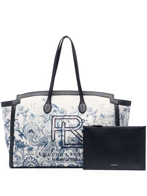 Ralph Lauren Collection logo print tote bag - Blue