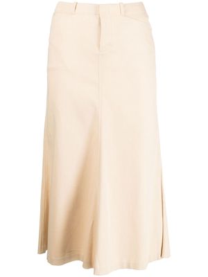 Ralph Lauren Collection low-rise cotton midi skirt - Brown