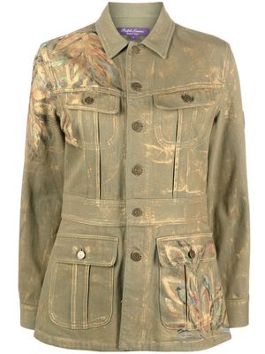 Ralph Lauren Collection metallic paint-splatter military jacket - Green