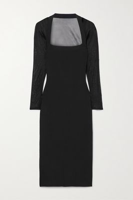 Ralph Lauren Collection - Paneled Stretch-knit Midi Dress - Black