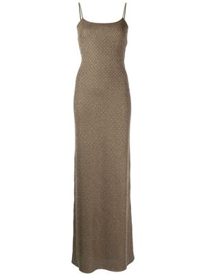 Ralph Lauren Collection panelled-mesh beaded dress - Brown
