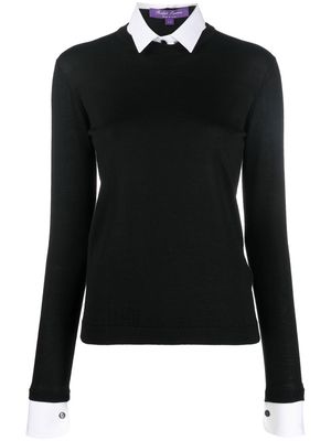 Ralph Lauren Collection pointed-collar detail jumper - Black