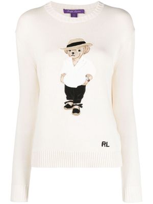 Ralph Lauren Collection Polo Bear ribbed-knit jumper - Neutrals