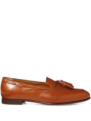 Ralph Lauren Collection Quillis almond-toe leather loafers - Brown