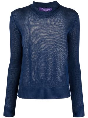 Ralph Lauren Collection ribbed-knit long-sleeved pullover - Blue