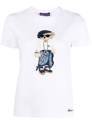 Ralph Lauren Collection Sarong Bear-print cotton T-shirt - White