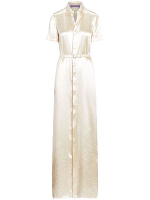 Ralph Lauren Collection short-sleeved satin shirt dress - Neutrals
