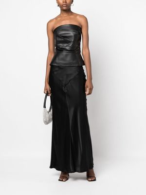 Ralph Lauren Collection strapless-design leather top - Black
