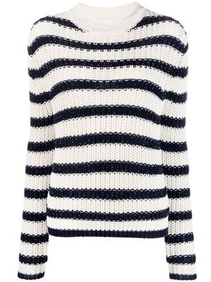 Ralph Lauren Collection striped knitted jumper - White
