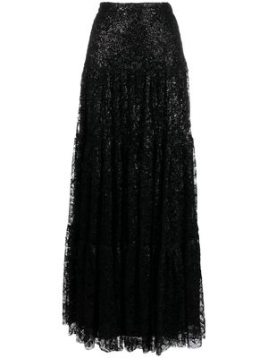 Ralph Lauren Collection Sutton pattern-lace sequin maxi skirt - Black