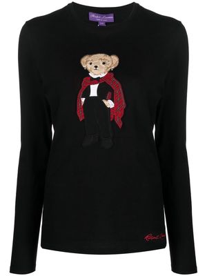 Ralph Lauren Collection teddy bear-print long-sleeved T-shirt - Black