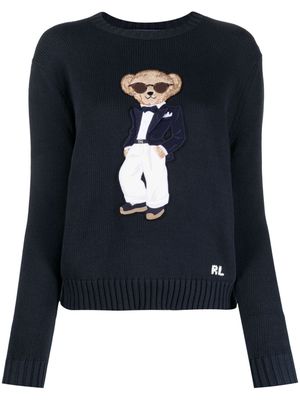 Ralph Lauren Collection Tuxedo Bear cotton jumper - Blue