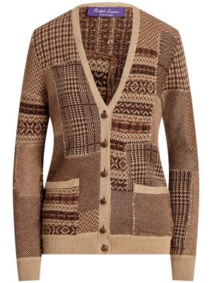 Ralph Lauren Collection V-neck patchwork cardigan - Brown