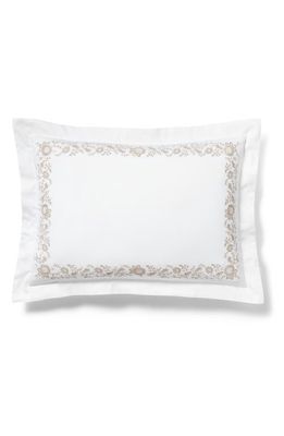Ralph Lauren Eloise Embroidered 624 Thread Count Organic Cotton Pillow Sham in True Platinum