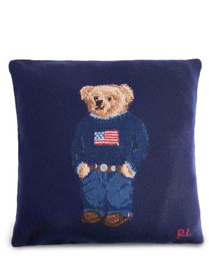 Ralph Lauren Home Polo Bear intarsia-knit cushion - Blue