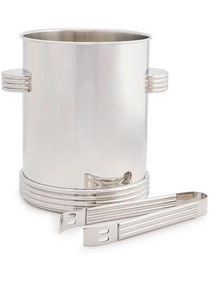 Ralph Lauren Home Thorpe Ice Bucket & Tongs set - Silver