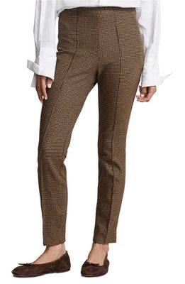 Ralph Lauren Houndstooth Check Pants in Brown/Light Tan Houndstooth