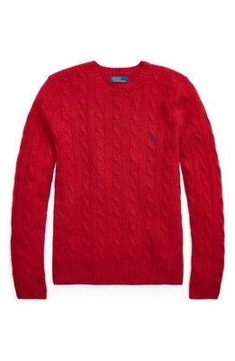 Ralph Lauren Julianna Wool & Cashmere Cable Stitch Sweater in New Red